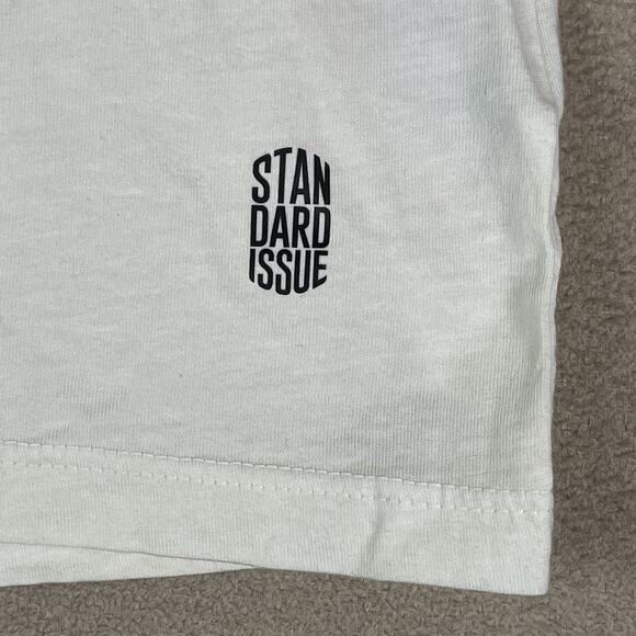 Standard Issue T Shirt Mens M Ivory Short Sleeve Crew Neck Regular Fit Cotton - Picture 7 of 9